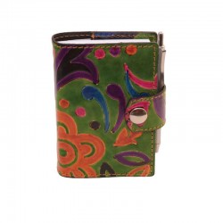 Copriagenda-Mini Estraibile in Cuoio Dipinto a Mano disegno Polinesia