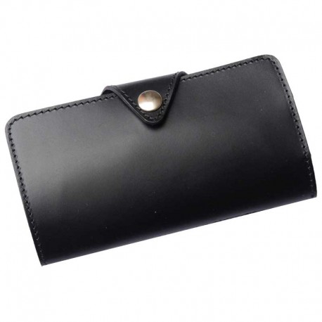 Portafoglio Da Cameriere In Vera Pelle Nera - Con Scomparto Monete Capiente, Catena, Tasche Posteriori E Protezione RFID